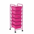 thumbnail image 1 of Urban Shop 6-Tier Rolling Cart, Pink, 1 of 3