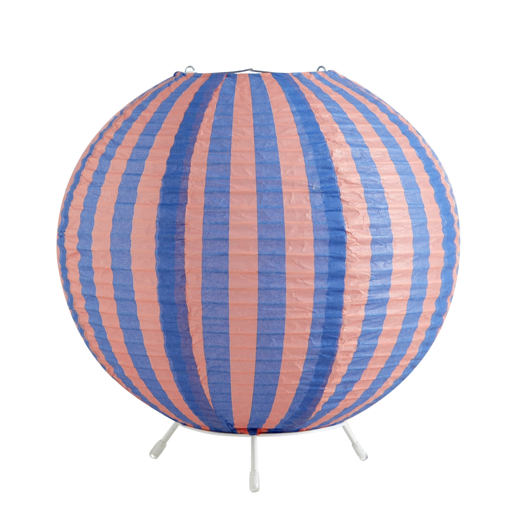 Urban Shop 8.2"H x 9"D Paper Lantern Table Lamp, Blue and Pink Stripe
