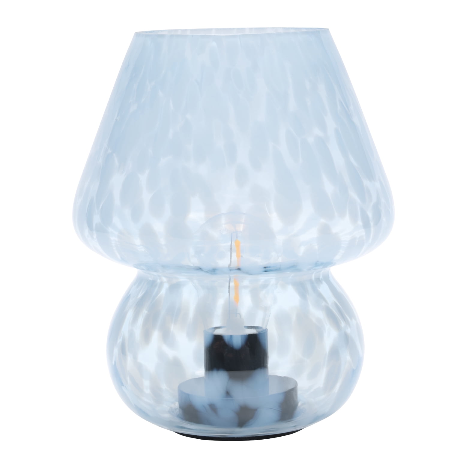Urban Shop 8" Blue Tortoise Glass Battery-Powered Mushroom Table Lamp