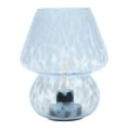 thumbnail image 1 of Urban Shop 8" Blue Tortoise Glass Battery-Powered Mushroom Table Lamp, 1 of 12