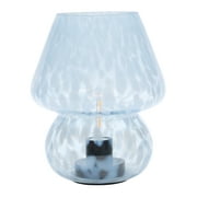 Urban Shop 8" Blue Tortoise Glass Battery-Powered Mushroom Table Lamp