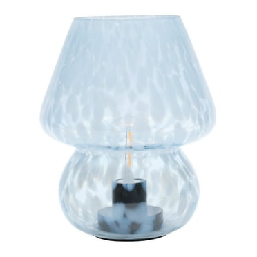 Urban Shop 8" Blue Tortoise Glass Battery-Powered Mushroom Table Lamp