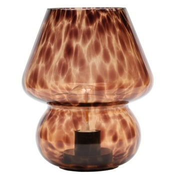 Urban Shop 8" Brown Tortoise Glass Battery-Powered Mushroom Table Lamp