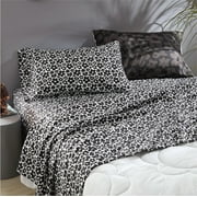 Urban Shop 8 Piece Black and White Floral Mix and Match Sheet Set, Full