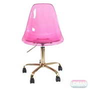 Urban Shop Acrylic and Metal Rolling Office Chair, Silver