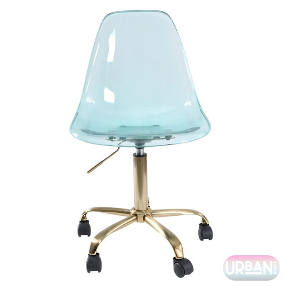 Urban Shop Acrylic Rolling Office Chair, Yucca
