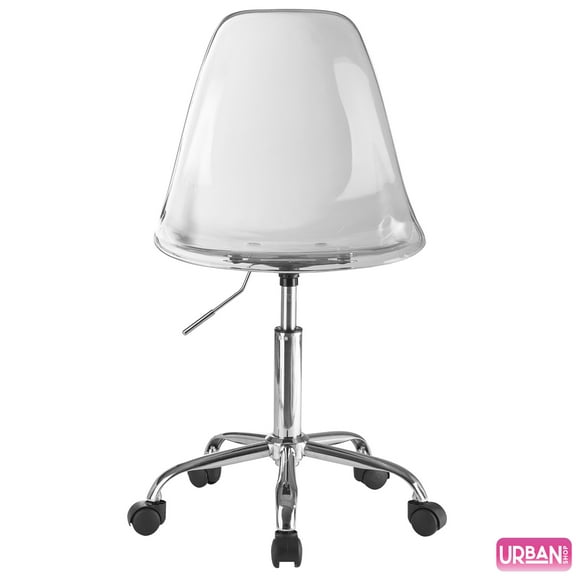 Urban Shop Office Chair, Acrylic and Metal Frame, Clear