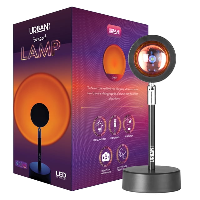 Urban Shop Aura LED Sunset Projector LED Lamp, Orange, 10.23