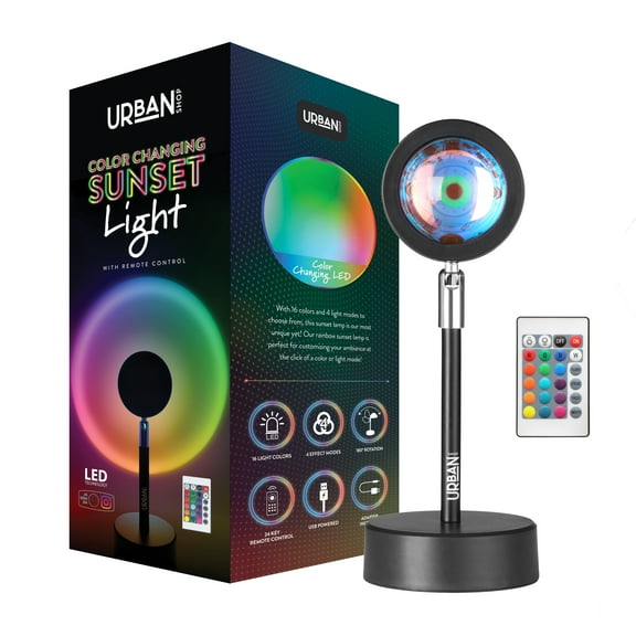 Urban Shop Color Changing LED Sunset Projector Plug In Lamp, 10.23" H, Multi-Color Options