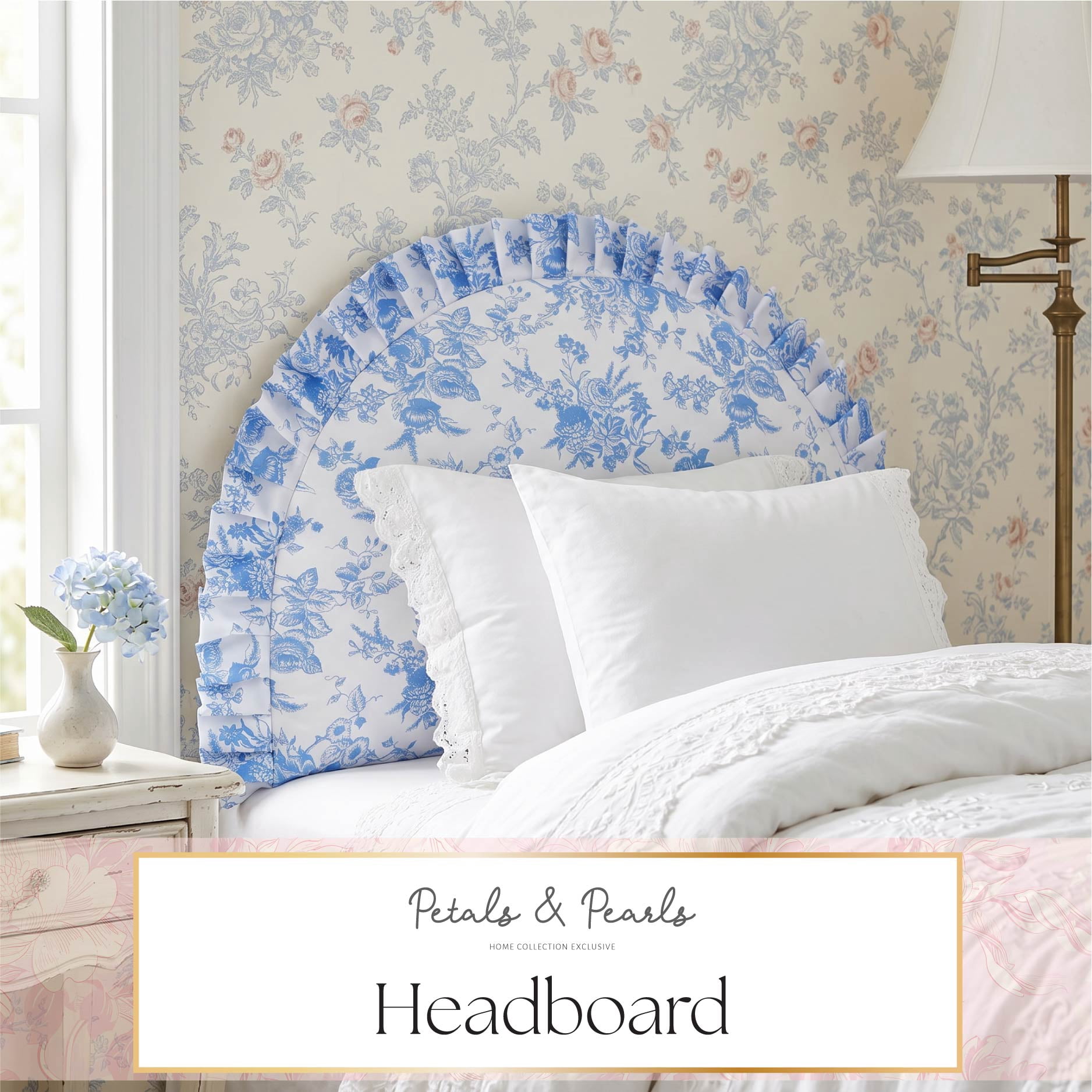 Urban Shop Blue Foam Headboard for Twin Bed, Kids, Teens & Dorms