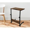 thumbnail image 1 of Urban Shop Dark Wood Adjustable Laptop Cart, 1 of 2