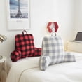 thumbnail image 1 of Urban Shop Decorative Pillow Backrest, Plaid, Bedrest, 21'' x 13'' x 19'', Red, 1 Piece, 1 of 3