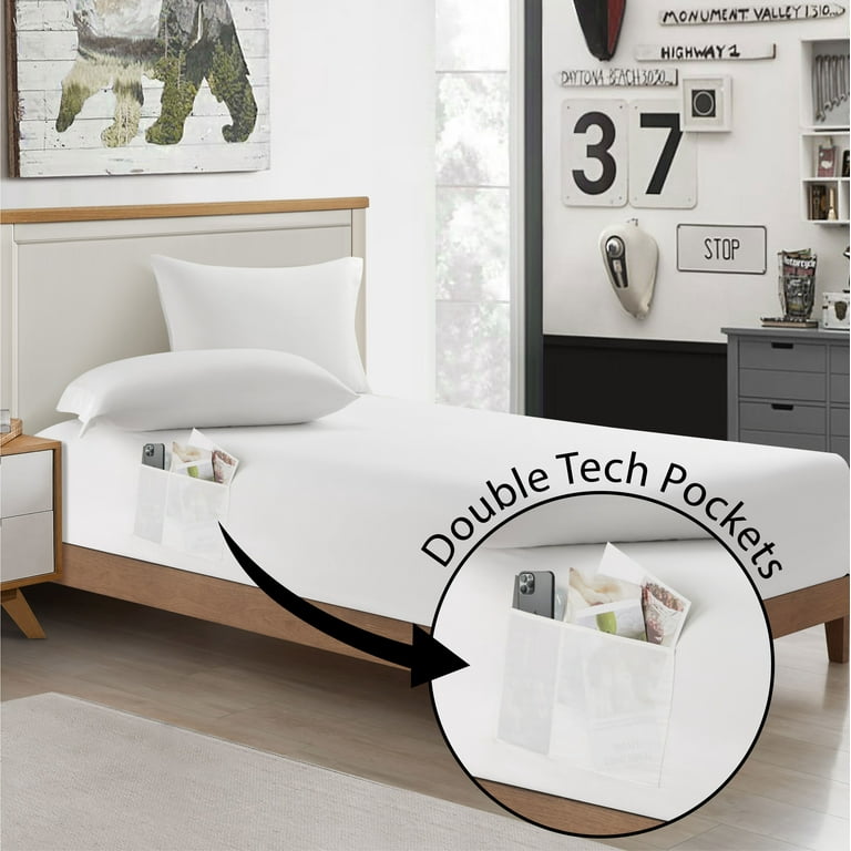 Urban Shop Double Sided Tech Pocket Fitted Sheet with Pillowcase - Main Image