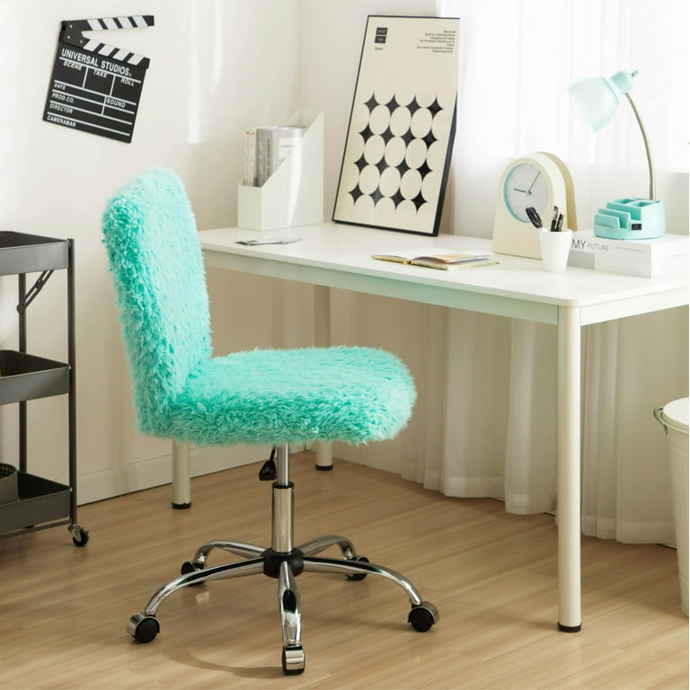 Blue fuzzy desk chair sales