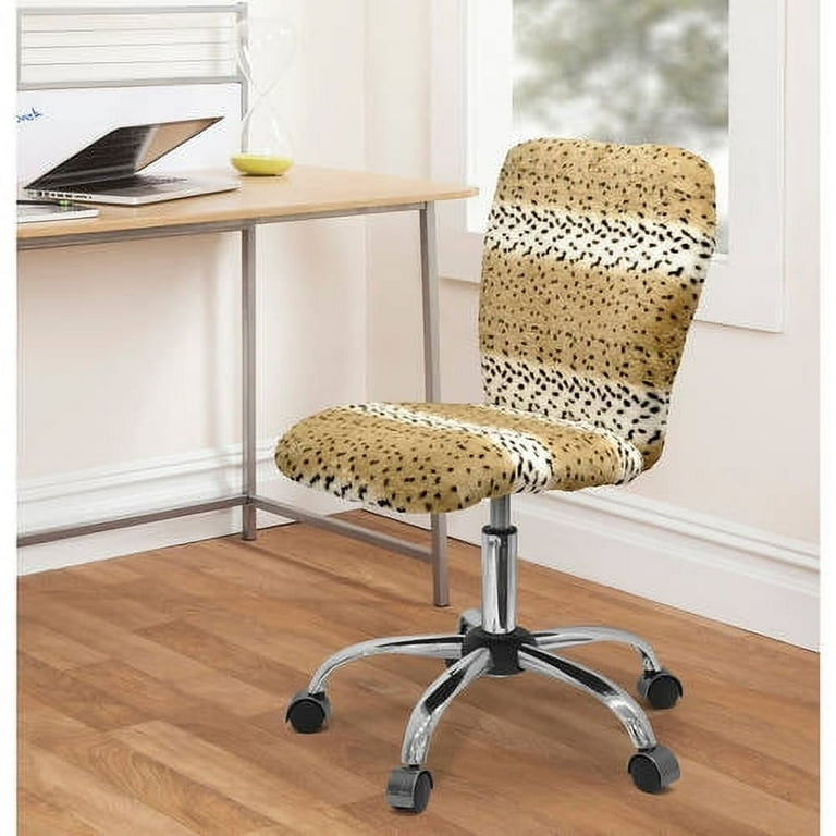 Urban shop faux fur armless swivel task office chair deals