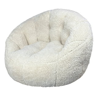 SZLIZCCC Fluffy Bean Bag Chair For Adults And Kids, Ultra Lazy Sofa Chair  Comfy Chair With Ottoman, Giant Bean Bag Chair With Filler Included 