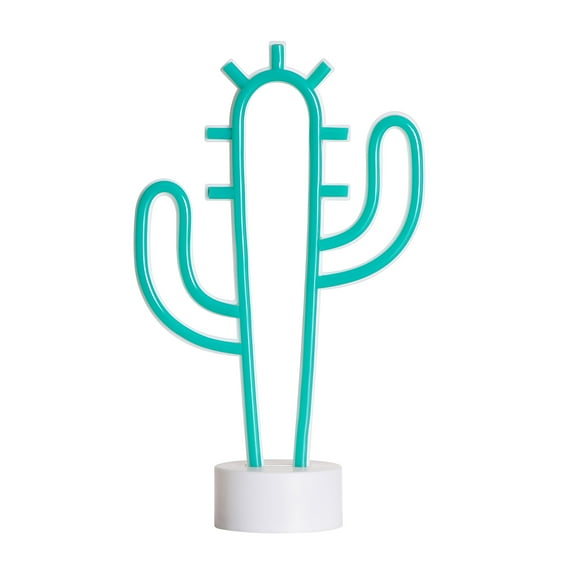 Urban Shop LED Green Cactus Neon Table Lamp