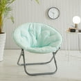 thumbnail image 1 of Urban Shop Large Microsuede Saucer Chair, Aqua, 30", 1 of 7