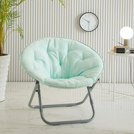 Urban Shop Large Microsuede Saucer Chair, Aqua, 30"