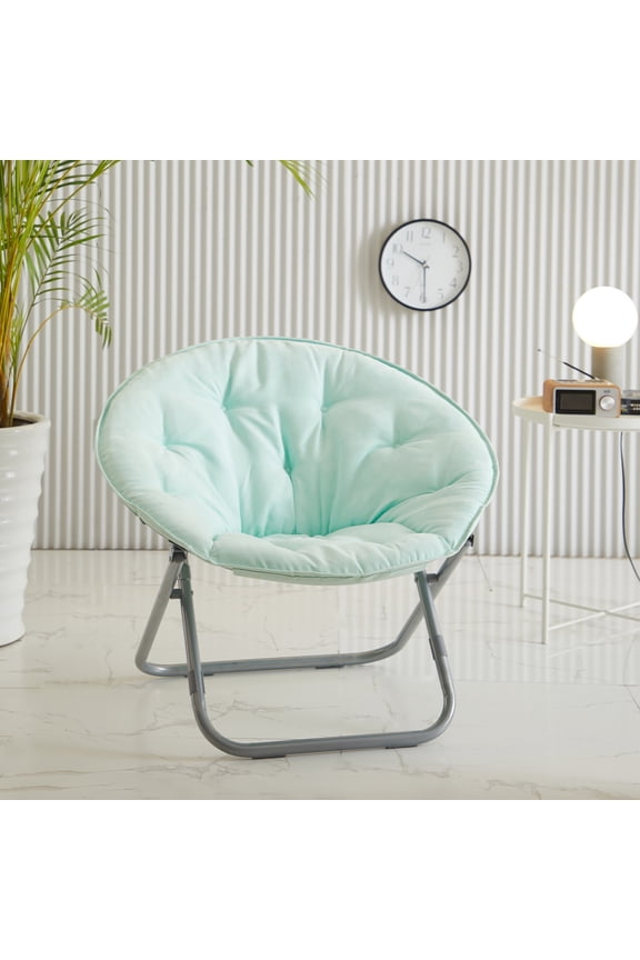 Large Microsuede Saucer Chair, Aqua, 30"