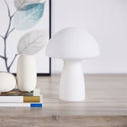 Urban Shop Novelty Glass Mushroom Lamp, Off-White Matte, 12 H, Plug-in