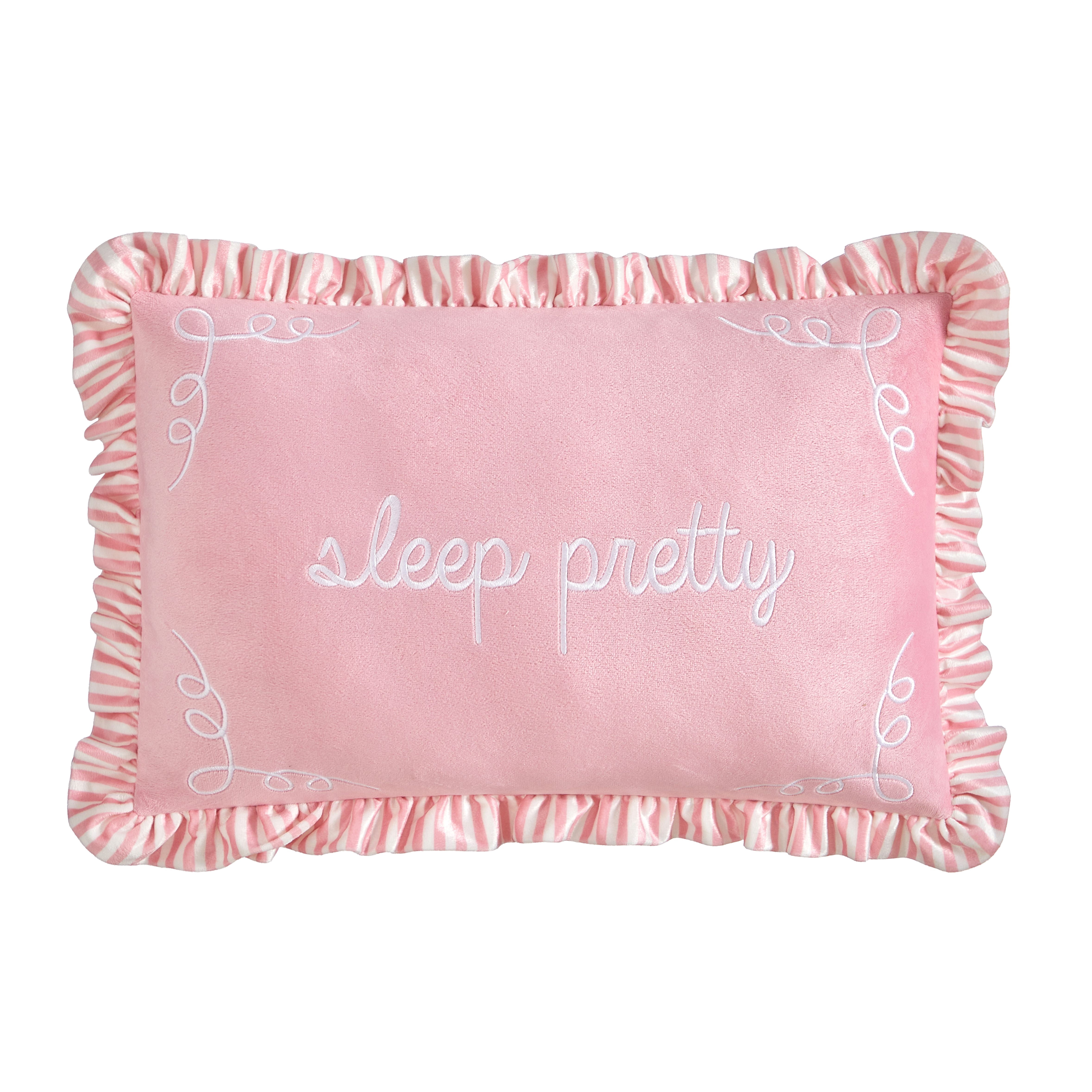 Urban Shop 12"x18" Pink Petals & Pearls Ruffle Decorative Pillow