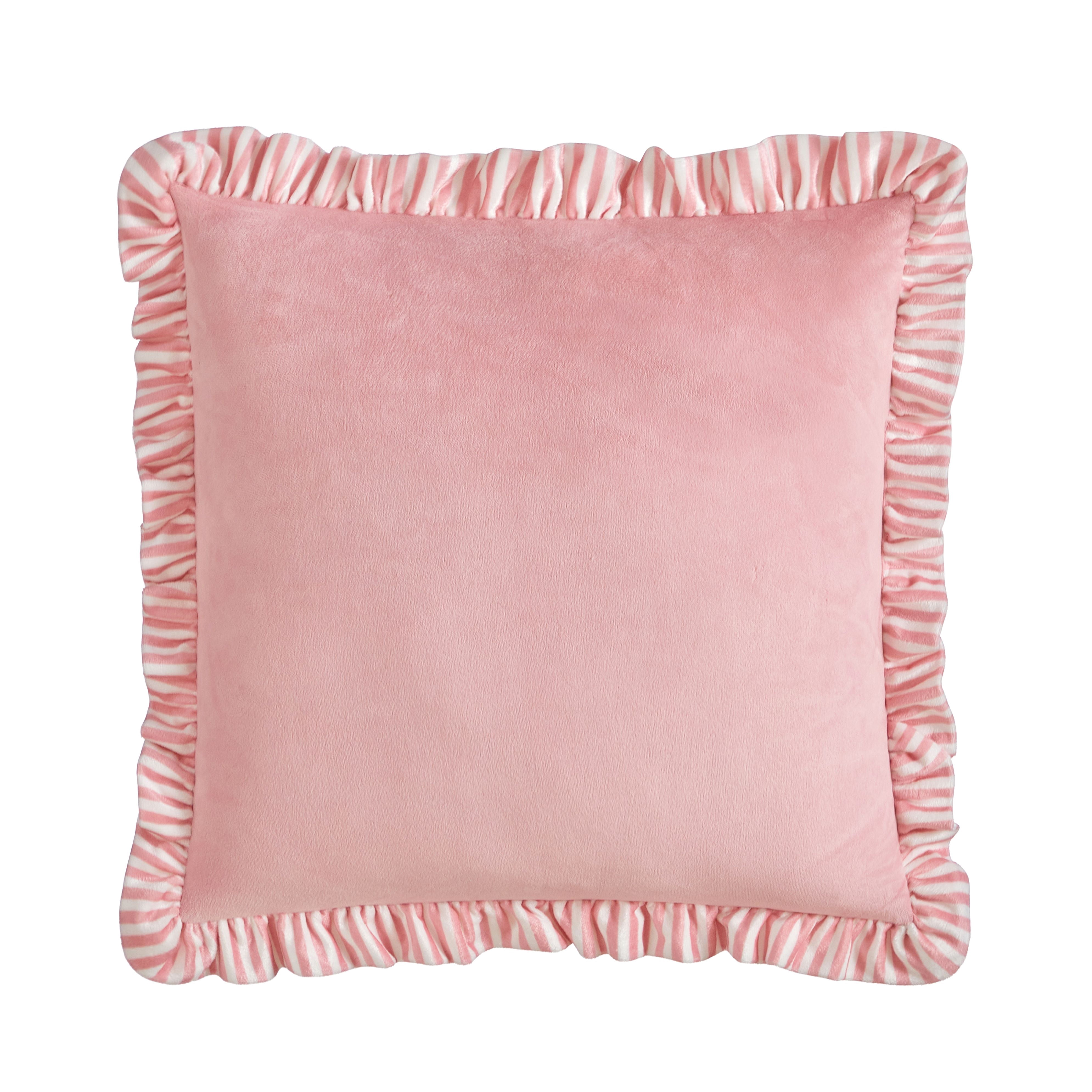 Urban Shop Petals & Pearls 16"x16" Square Printed Ruffle Decorative Pillow, Pink