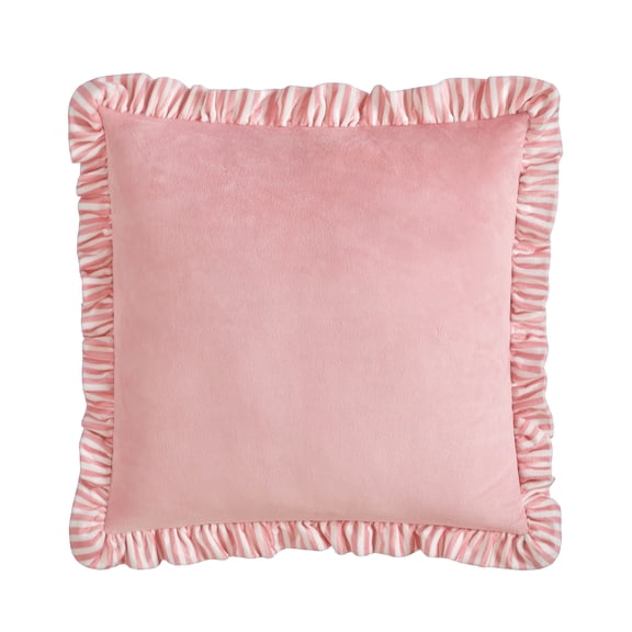 Urban Shop Petals & Pearls 16"x16" Square Printed Ruffle Decorative Pillow, Pink