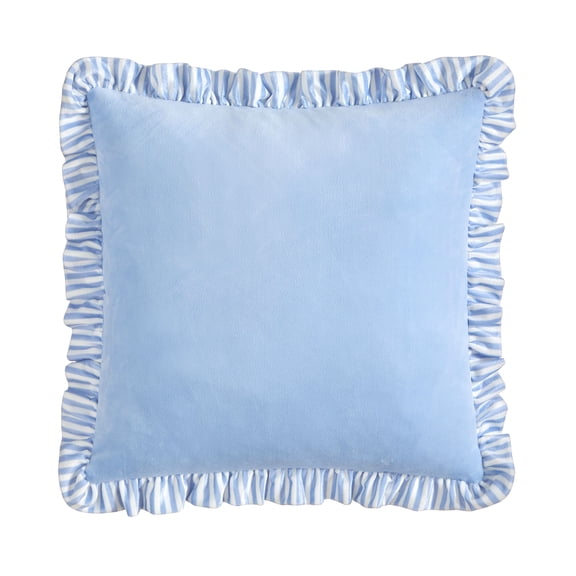 Urban Shop Petals & Pearls 16"x16" Square Printed Ruffle Decorative Throw Pillow, Blue