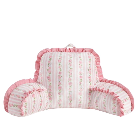 Urban Shop Petals & Pearls 35"x 22" Pink Floral Stripe Backrest Pillow