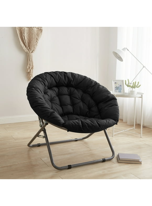 Urban Shop Polyester Folding Chair, Black