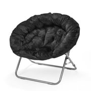 Urban Shop Polyester Folding Chair, Black