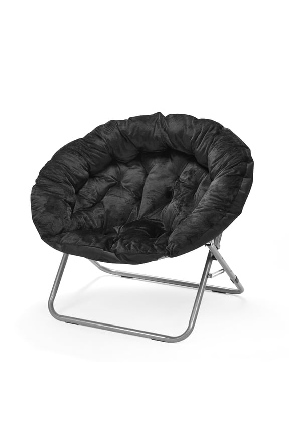Polyester Folding Chair, Black
