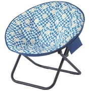 Urban Shop Printed Round Saucer Chair, Swirlycheck Smiley, Teens and Adults