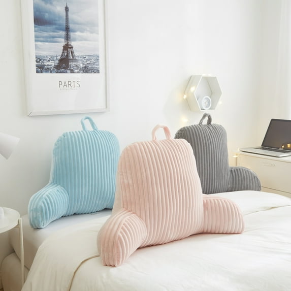 Urban Shop Ribbed Backrest, 21'' x 13'' x 19'', Blush