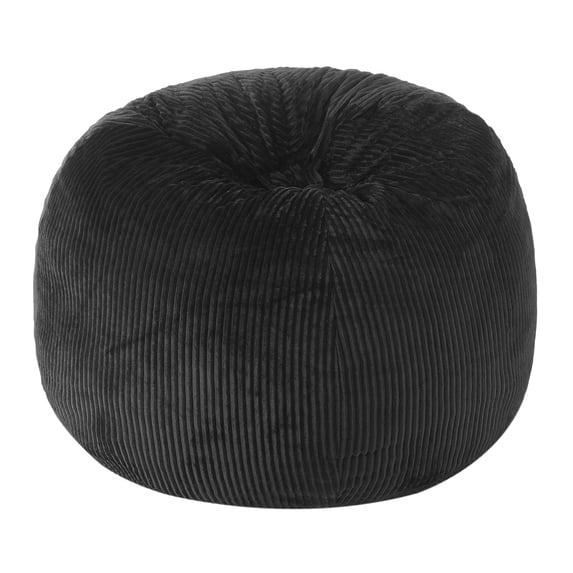 Urban Shop , Ribbed Compressed Foam Kids and Teen Chair, Black