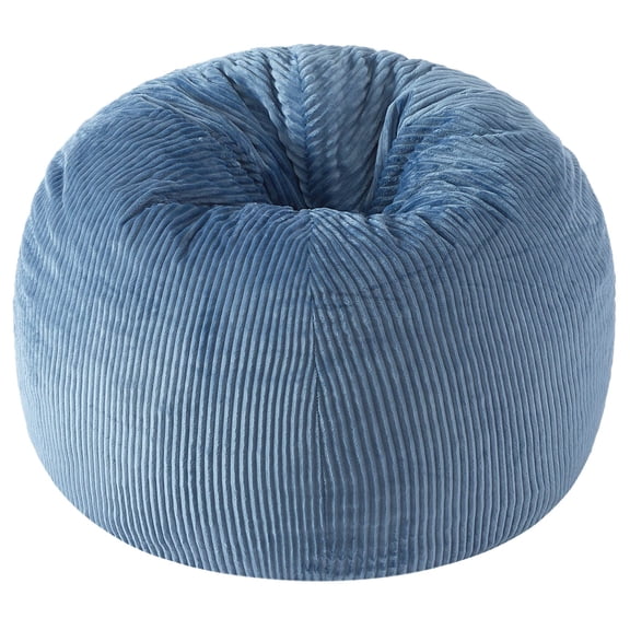 Urban Shop , Ribbed Compressed Foam Kids and Teen Chair, Blue Day