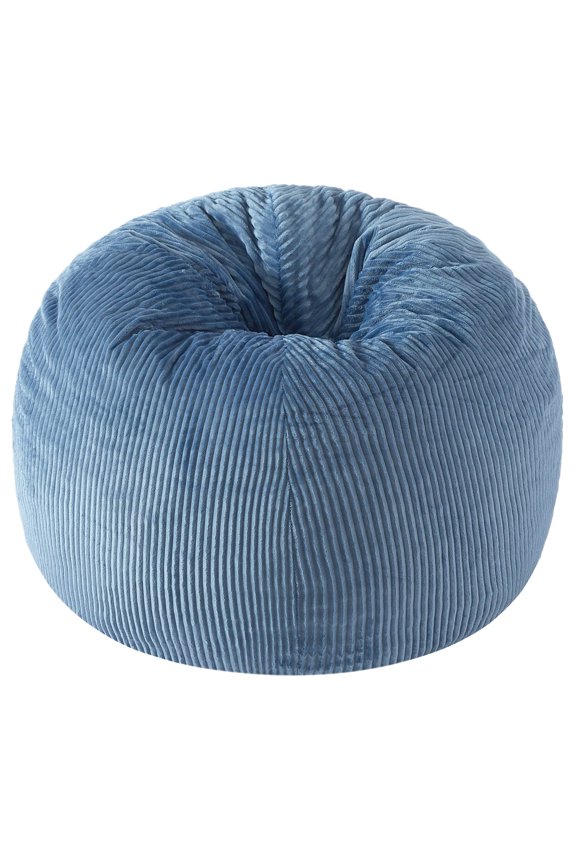 , Ribbed Compressed Foam Kids and Teen Chair, Blue Day