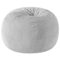 thumbnail image 1 of Urban Shop , Ribbed Compressed Foam Kids and Teen Chair, Platinum Silver, 1 of 9