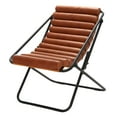 Urban Shop Ribbed Folding Sling Lounge Chair, Brown, 28" L x 22" W x 30
