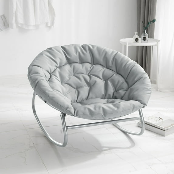 Urban Shop Rocking Saucer Chair, Gray