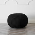 thumbnail image 1 of Urban Shop Round Knit Pouf, Black, 1 of 5