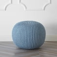 thumbnail image 1 of Urban Shop Round Solid Knit Polyester Pouf, Blue, 1 of 5