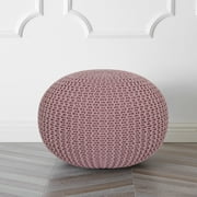 Urban Shop Round Solid Print Polyester Pouf, Pink