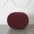 thumbnail image 1 of Urban Shop Round Solid Print Polyester Pouf, Red, 1 of 5