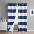 thumbnail image 1 of Urban Shop Rugby Stripe Print Room Darkening Grommeted Curtain Panel, Set of 2, 1 of 4
