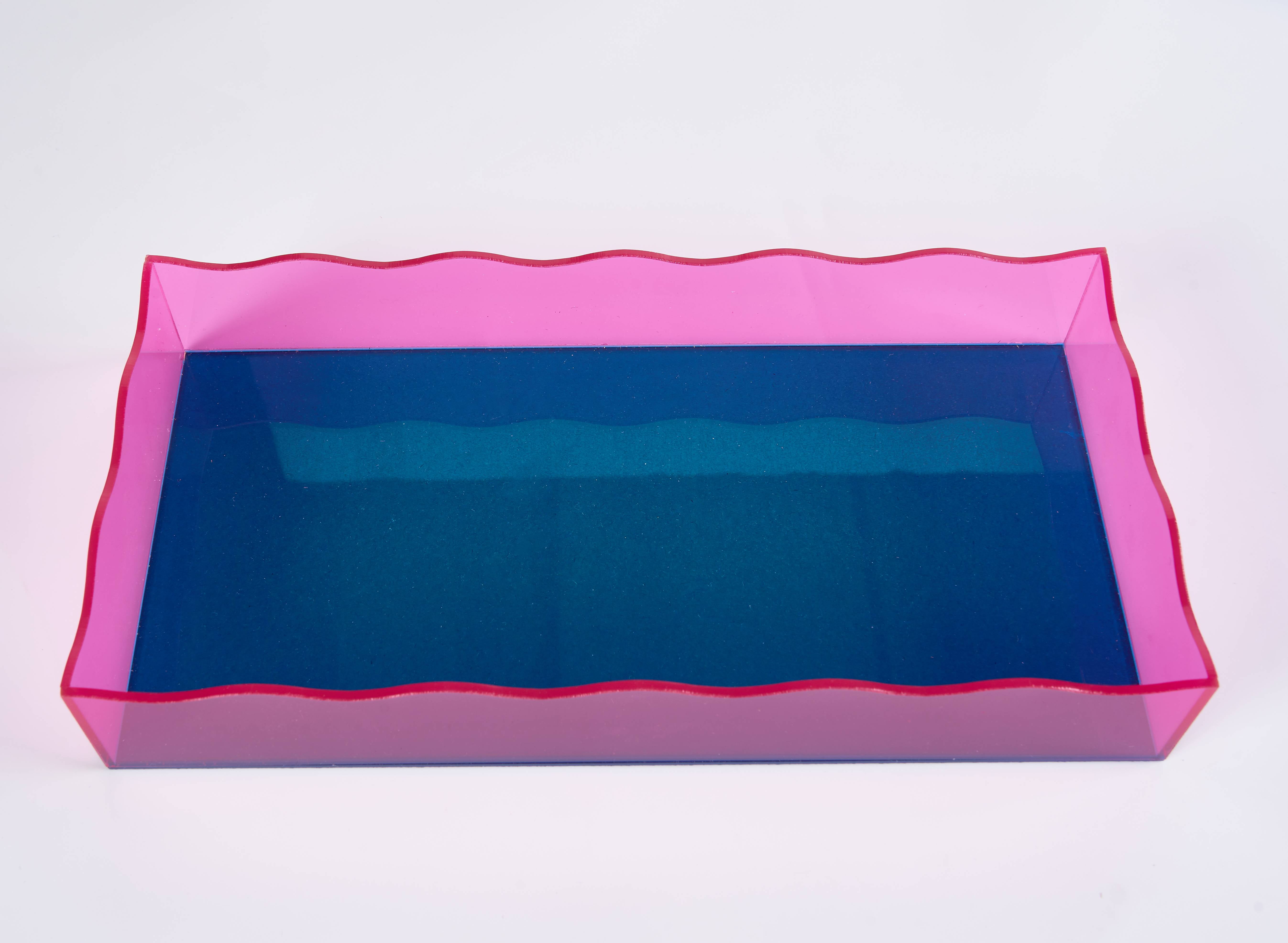 Urban Shop Scalloped Acrylic Decorative Tray, Multicolor