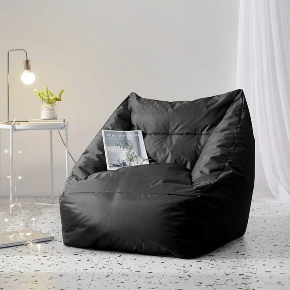 Urban Shop Structured Bean Chair, Black