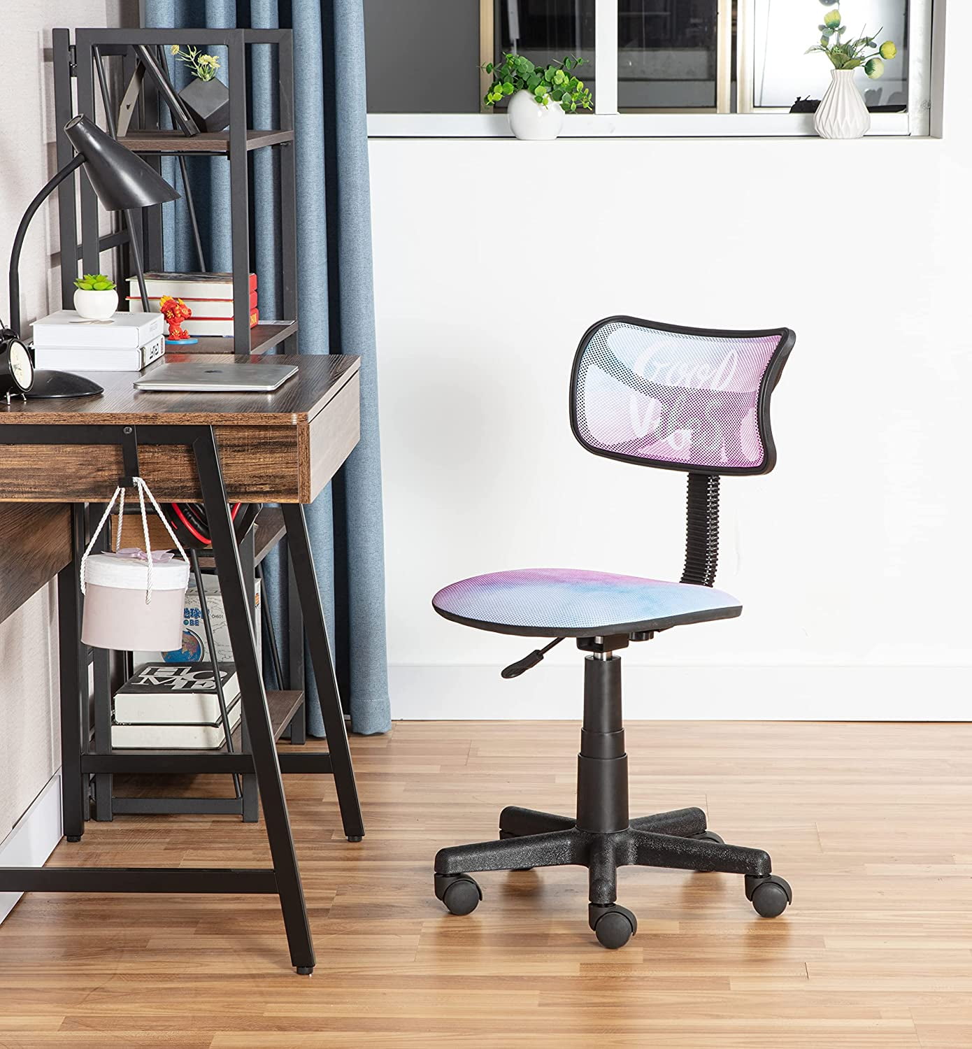 Multicolor Mesh Swivel Office Chair with Padded Seat