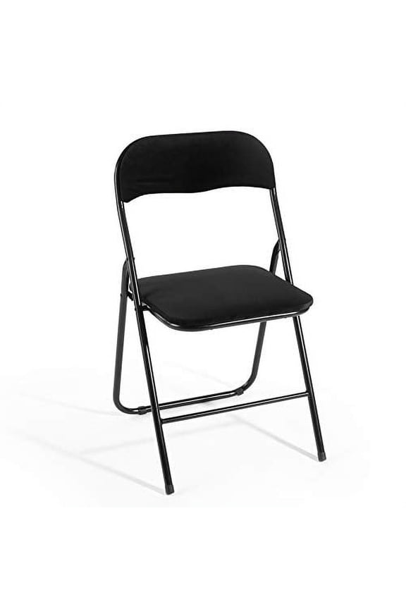 Velvet Folding Chair, Black